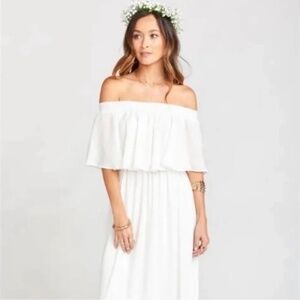 Show Me Your Mumu Hacienda Wedding Bridesmaid Maxi Dress Medium NWT White